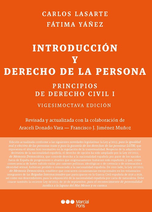 PRINCIPIOS DE DERECHO CIVIL. TOMO I: INTRODUCCIÓN Y DERECHO DE LA ...